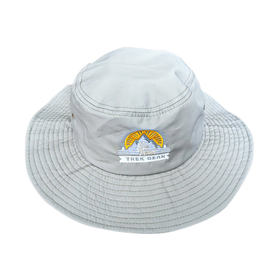 Trekgear Round Sun Hat Gray Color - Perfect for Hiking and Outdoor Adventures