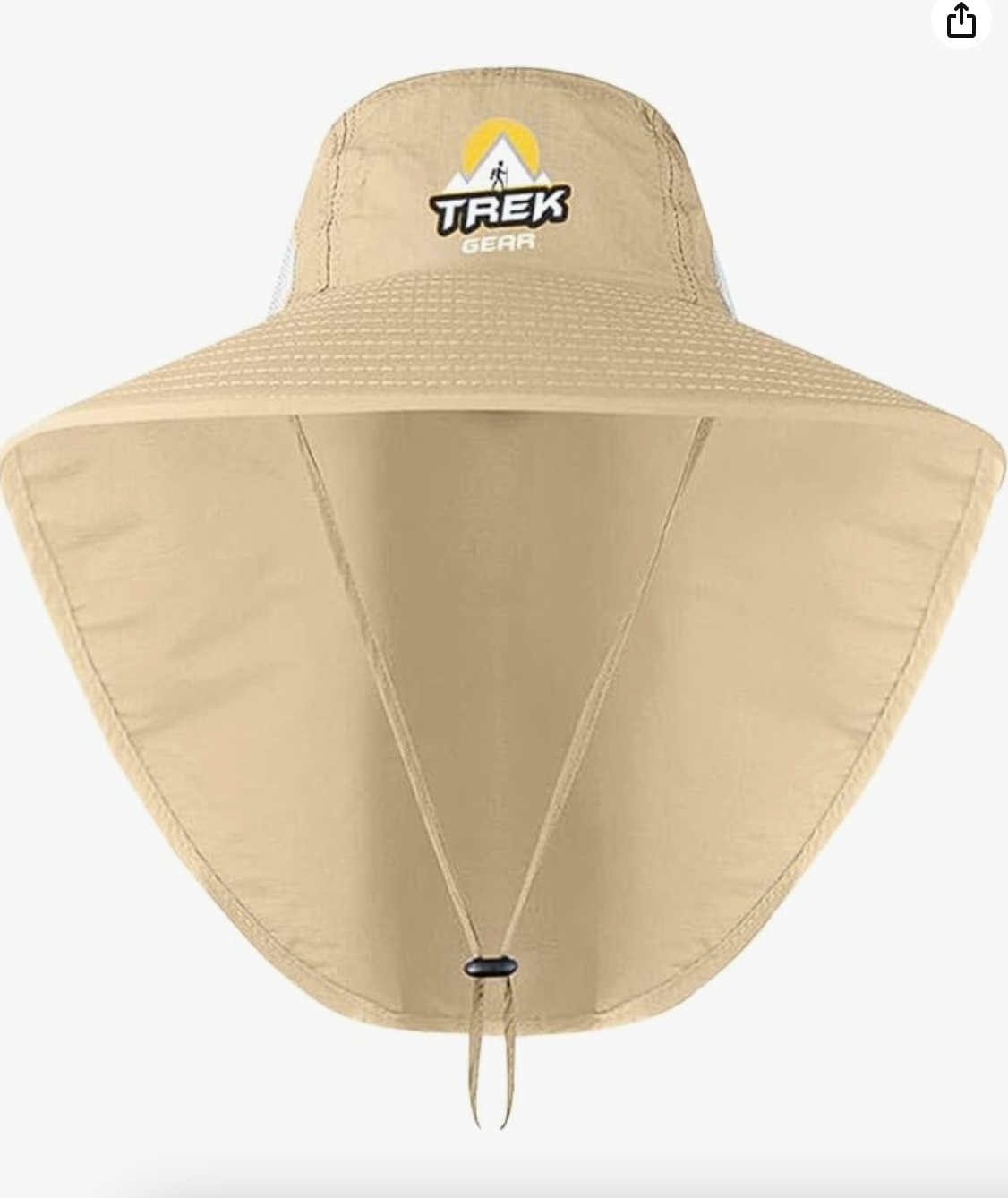 TrekGear Wide Brim UV Protection Sun Hats for Hiking with Large Neck Flap for Women and Men Khaki Color